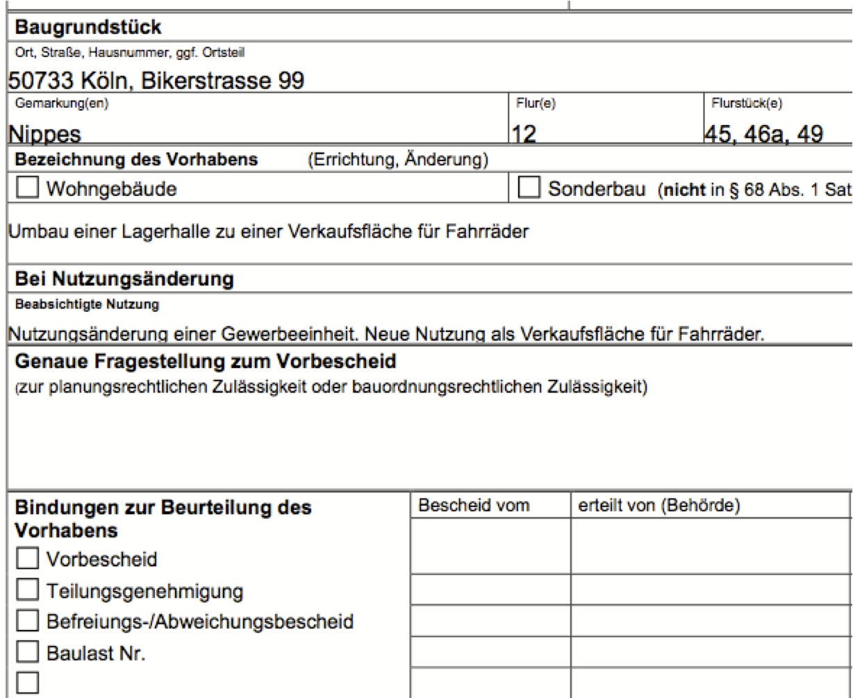 Nutzungs nderung I Antrag Vom Architekten Bei Der rtlichen Bauaufsicht